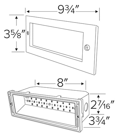 ELCO Lighting ELST84 High Tech LED Brick Light with Open Faceplate 12W 3000K 1000 lm 120V | BuyRite Electric
