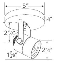 ELCO Lighting ET579L35W LED Cleat Monopoint Track Fixture 10W 3500K 760 lm 120V White Finish