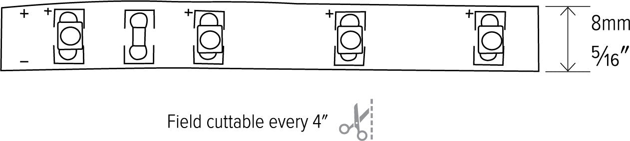 ELCO Lighting E1460-24 Sectional Indoor LED Tape Light 4.4W 158 lm | BuyRite Electric