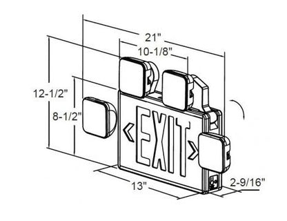 ELCO Lighting EE94HG LED Exit Sign and LED Emergency Light Combo Letters 120/277V | BuyRite Electric