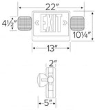 ELCO Lighting EE97HR LED Exit Sign and LED Emergency Light Combo Red Letters 120/277V