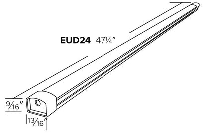 ELCO Lighting EUD24WW LED Undercabinet Lightbars 47 1/4 Inch 18W 3000K 12V Aluminum Finish