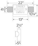 ELCO Lighting EE96HG LED Exit Sign and LED Emergency Light Combo Green Letters 120/277V