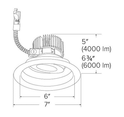 ELCO Lighting E618L4030H 6 Inch LED Light Engine with Adjustable Trim Haze Finish 3000k 4000 lm