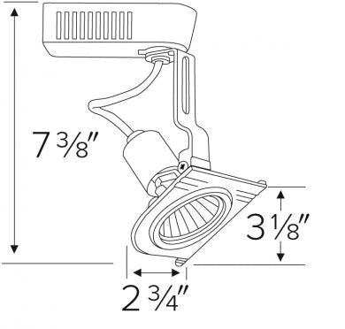 ELCO Lighting ET502W Electronic Low Voltage Art Deco Gimbal Ring Track Fixture 50W 12V White Finish
