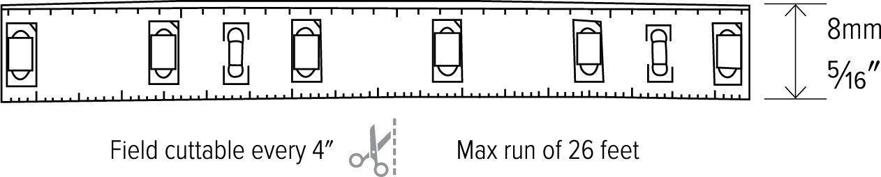 ELCO Lighting E15-24 1.5 W/ft. Indoor LED Tape Light 16 ft. Reel 1.5W 2700K 124 lm | BuyRite Electric
