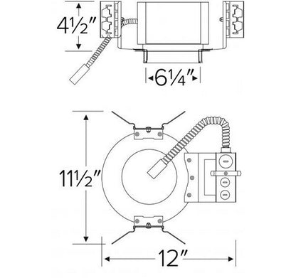 ELCO Lighting E6LHU20D 6 Inch New Construction Architectural Frame with Driver 2000 lm 120/277V Triac/ELV/0-10V
