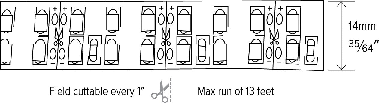 ELCO Lighting E80-24 8.8W/ft. Extreme Output Indoor LED Tape Light 16 ft. Reel 8.8W 3000K 800 lm | BuyRite Electric