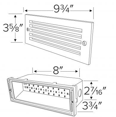 ELCO Lighting ELST82 LED Brick Light with Grill Faceplate 5.4W 3000K 340 lm 120V Finish | BuyRite Electric