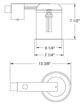 ELCO Lighting EL27RHE42 6 Inch Compact Fluorescent Vertical Remodel Downlight 42W 120/277V