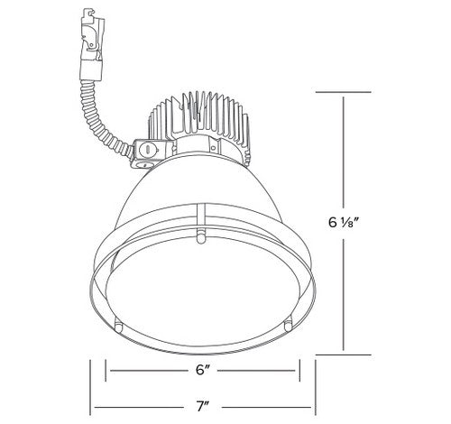 ELCO Lighting E612L2035H 6 Inch LED Light Engine with Drop Glass Trim Haze Finish 3500k 2000 lm