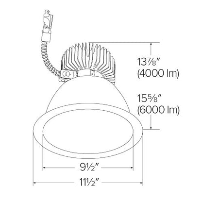 ELCO Lighting E910L4050W 9 Inch Reflector LED Light Engine Trims White Finish 5000K 4000 lm