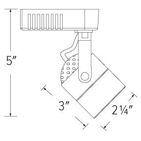 ELCO Lighting ET528-75W Electronic Low Voltage Cylinder Track Fixture 75W 12V White Finish