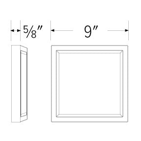 ELCO Lighting ELSP8840B 8 Inch Square Sky Panel 4000K 1300 lm 120V Black Finish