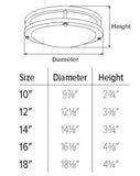 ELCO Lighting ELD11630W Darby LED Standard Lumen Decorative Flush Mount Lights 16 Inch 26W 3000K 1950 lm 120V Nickel Finish