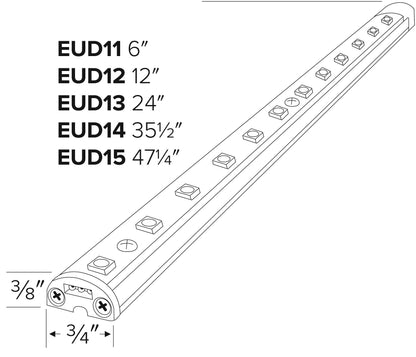 ELCO Lighting EUD15CW LED Undercabinet Lightbars 47 1/4 Inch 13.2W 4000K 24V Aluminum Finish