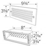 ELCO Lighting ELST82W LED Brick Light with Grill Faceplate 5.4W 3000K 340 lm 120V White Finish