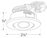 ELCO Lighting E341N Mini LED Recessed Undercabinet Light Kit 3W 3000K 120 Nickel Finish