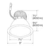 ELCO Lighting E810L6030HW 8 Inch Reflector LED Light Engine Trims Haze with White Ring Finish 3000K 6000 lm