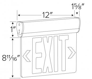 ELCO Lighting EDGLIT2 LED Edge Lit Exit Sign Letters, Double Face | BuyRite Electric