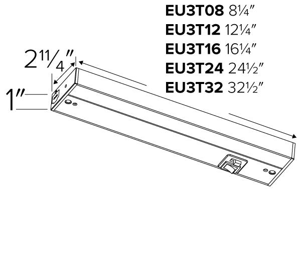ELCO Lighting EU3T08W Lotus II LED Undercabinet Light 8 Inch 6W 2700K,3000K, 3500K 360 lm Finish | BuyRite Electric