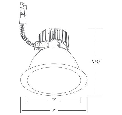 ELCO Lighting E610L3035HW 6 Inch Reflector LED Light Engine Trims Haze with White Ring Finish 3500K 3000 lm