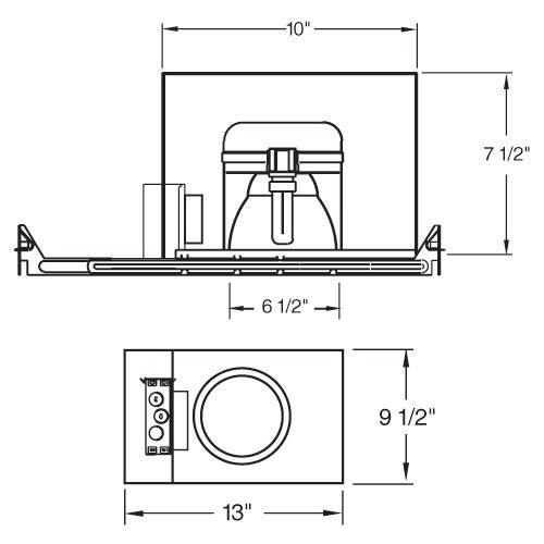 ELCO Lighting EL27HE32ICA 6 Inch Compact Fluorescent Vertical IC Downlight 32W 120/277V