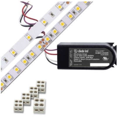 Diode LED DI-KIT-24V-BC2MD60-4200 Blaze 200 Series 16.4ft Basics LED Tape Light Spool with MikroDIM, Color Temperature 4200K, Voltage 24V