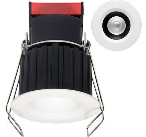 ELCO Lighting E1L02FXXB Oak System Modern Black with White Ring LED 1" Round Recessed Downlight - BuyRite Electric