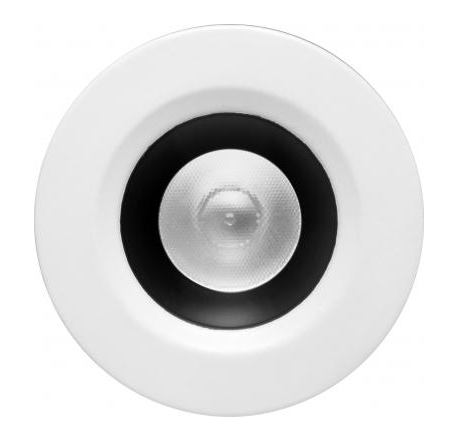 Elco Lighting E1L02NF27B 1" Round Recessed Oak™ Downlight, Beam Angle 28° Color Temperature 2700K, Black with White Trim