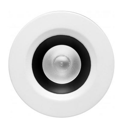 Elco Lighting E1L02NF40B 1" Round Recessed Oak™ Downlight, Beam Angle 28°, Color Temperature 4000K, Black with White Trim