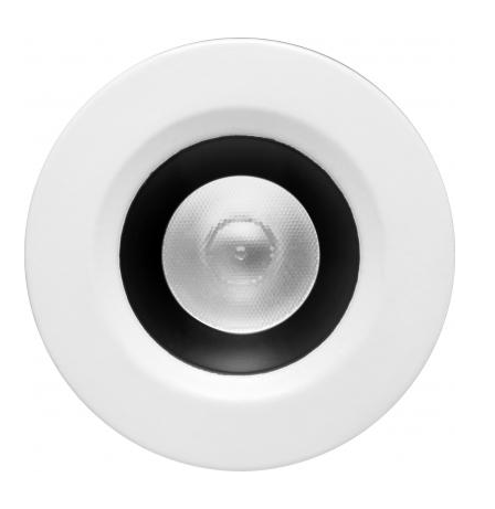 Elco Lighting E1L02NFSDB 1'' Oak™ Round Recessed Downlight, 28° Beam Angle, Color Temperature SunsetK, Black with White Trim