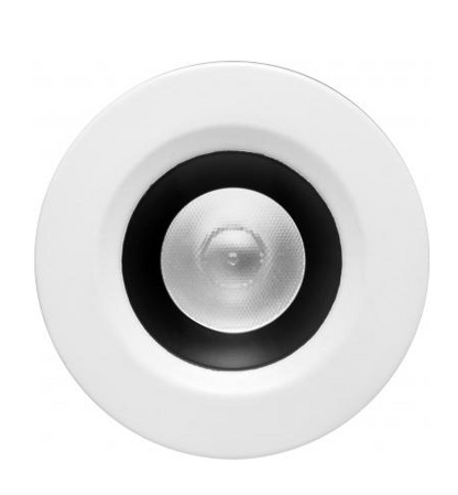 Elco Lighting E1L02WF35B 1" Round Recessed Oak™ Downlight, Beam Angle 50° Color Temperature 3500K, Black with White Trim