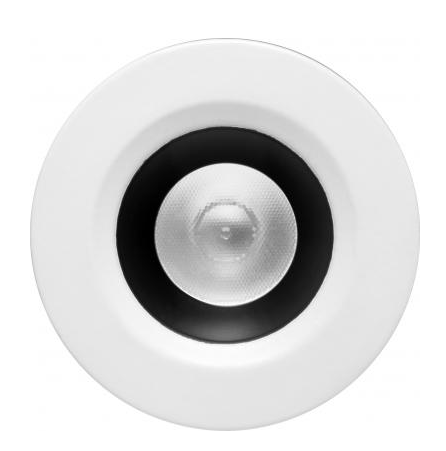 Elco Lighting E1L02WF40B 1" Round Recessed Oak™ Downlight, Beam Angle 50°, Color Temperature 4000K, Black with White Trim