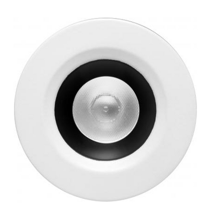 Elco Lighting E1L02WF40B 1" Round Recessed Oak™ Downlight, Beam Angle 50°, Color Temperature 4000K, Black with White Trim