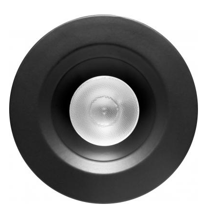 Elco Lighting E1L02WF40BB 1'' Oak™ Round Recessed Downlight, 50° Beam Angle, Color Temperature 4000K, All Black