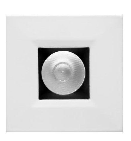 ELCO Lighting E1L12FSDB 1" Oak System Contemporary LED Recessed Downlight Square Style, Beam Angle 38° Color Temperature SunsetK, Black With White Trim Finish