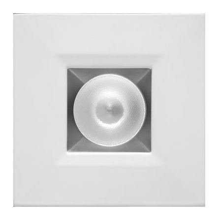 Elco Lighting E1L12FSDH 1" Square Recessed Oak™ Downlight, Beam Angle 38°, Color Temperature SunsetK, Haze with White Trim