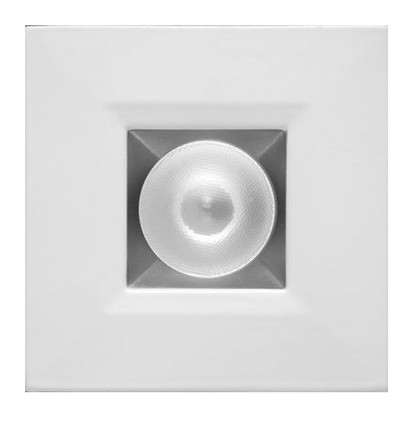 Elco Lighting E1L12FSDH 1" Square Recessed Oak™ Downlight, Beam Angle 38°, Color Temperature SunsetK, Haze with White Trim