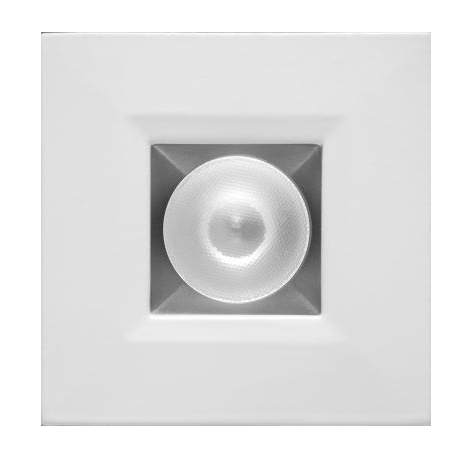 Elco Lighting E1L12NF30H 1" Square Recessed Oak™ Downlight, Beam Angle 28° Color Temperature 3000K, Haze with White Trim