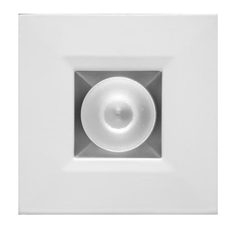 Elco Lighting E1L12NF35H 1" Square Recessed Oak™ Downlight, Beam Angle 28°, Color Temperature 3500K, Haze with White Trim