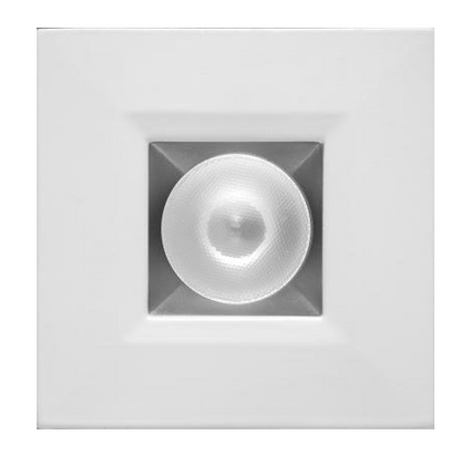 Elco Lighting E1L12NF35H 1" Square Recessed Oak™ Downlight, Beam Angle 28°, Color Temperature 3500K, Haze with White Trim