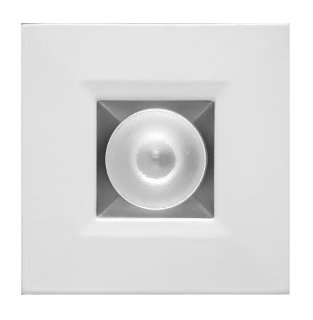 Elco Lighting E1L12NF40H 1" Square Recessed Oak™ Downlight, Beam Angle 28°, Color Temperature 4000K, Haze with White Trim