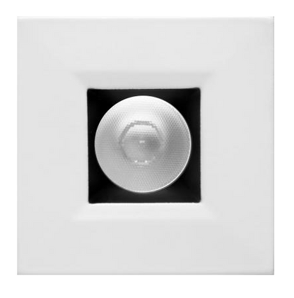 Elco Lighting E1L12NFSDB 1" Square Recessed Oak™ Downlight, Beam Angle 28°, Color Temperature SunsetK, Black with White Trim
