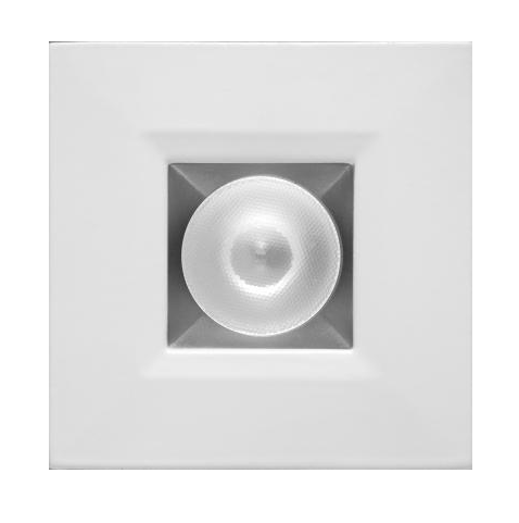 Elco Lighting E1L12NFSDH 1" Square Recessed Oak™ Downlight, Beam Angle 28°, Color Temperature SunsetK, Haze with White Trim