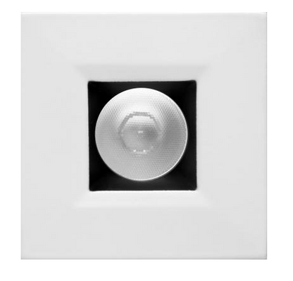 Elco Lighting E1L12WF27B 1" Square Recessed Oak™ Downlight, Beam Angle 50° Color Temperature 2700K, Black with White Trim