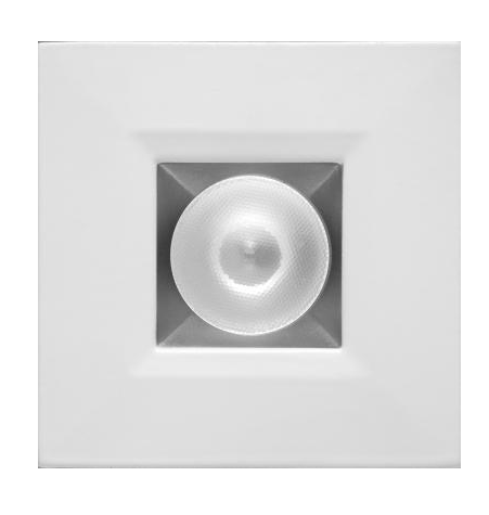 Elco Lighting E1L12WF27H 1" Square Recessed Oak™ Downlight, Beam Angle 50°, Color Temperature 2700K, Haze with White Trim