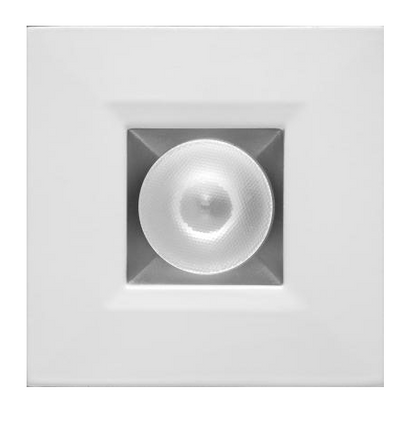 Elco Lighting E1L12WF30H 1" Square Recessed Oak™ Downlight, Beam Angle 50°, Color Temperature 3000K, Haze with White Trim