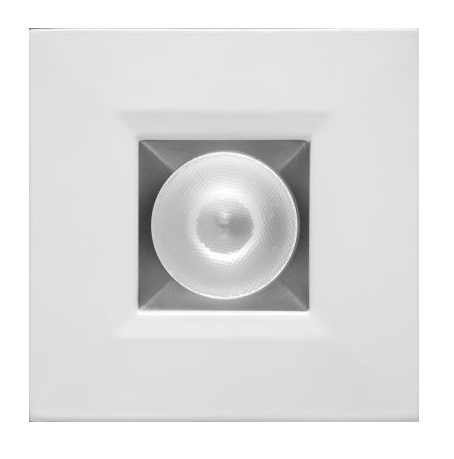 Elco Lighting E1L12WF30H 1" Square Recessed Oak™ Downlight, Beam Angle 50°, Color Temperature 3000K, Haze with White Trim