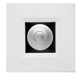Elco Lighting E1L12WF35B 1" Square Recessed Oak™ Downlight, Beam Angle 50°, Color Temperature 3500K, Black with White Trim